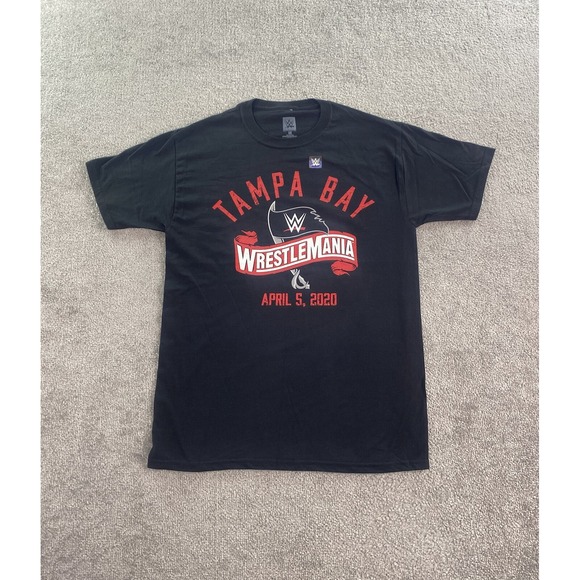 WWE Other - WWE Shirt Men Medium Black WrestleMania Tamba Bay Spell Out Graphic Logo